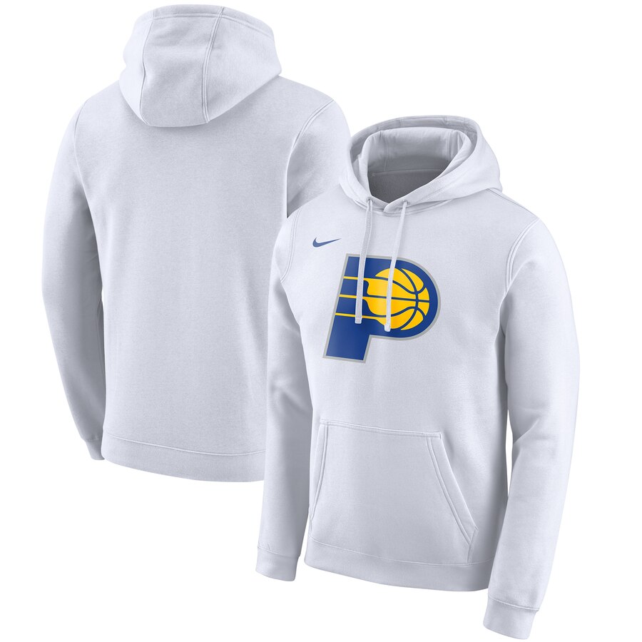 Men's Indiana Pacers White City Edition Club Pullover Hoodie